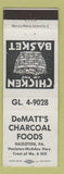 Matchbook Cover - DeMatt's Charcoal Foods Hazleton PA