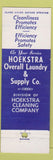 Matchbook Cover - Hoekstra Overall Laundry 1956