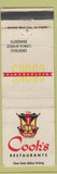 Matchbook Cover - Cook's Restaurant Riverside La Habra CA WORN