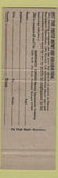 Matchbook Cover - Operate Heavy Equipment Tractors
