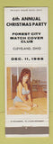 Matchbook Cover - Forest City Match Club Cleveland OH 1966 pinup