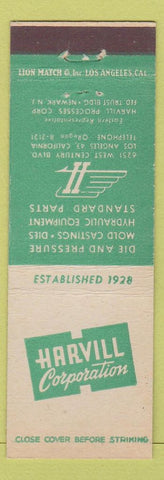 Matchbook Cover - Harvill Corp Newark NJ Los Angeles CA