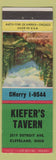 Matchbook Cover - Kiefer's Tavern Cleveland OH