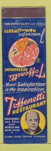 Matchbook Cover - Toffenetti Restaurant New York City 1939 World's Fair