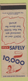 Matchbook Cover - WWII Fly Safely 10000 Feet