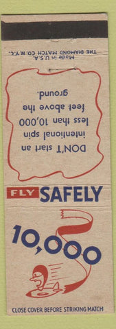 Matchbook Cover - WWII Fly Safely 10000 Feet