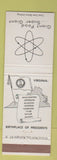 Matchbook Cover - Giant Food Grocery Virginia Birthplace of Presidents