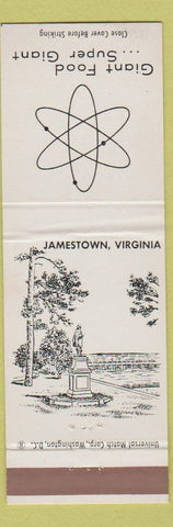 Matchbook Cover - Giant Food Grocery Jamestown VA