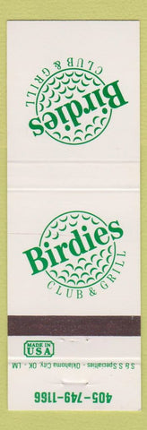 Matchbook Cover - Birdies Club Grill Oklahoma City OK