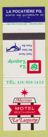 Matchbook Cover - Martinet Motel La Pocatiere QC