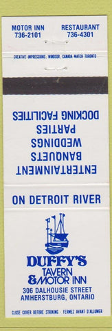 Matchbook Cover - Duffy's Tavern Motor Inn Amherstburg ON