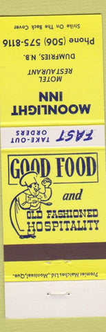 Matchbook Cover - Moonlight Inn Dumfries NB motel restaurant