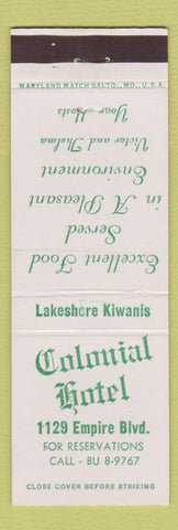Matchbook Cover - Colonial Hotel