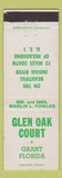 Matchbook Cover - Glen Oak Court Grant FL