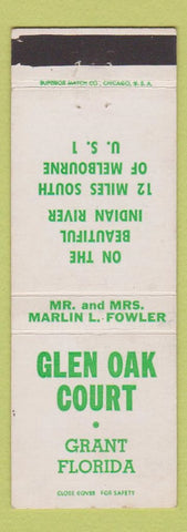 Matchbook Cover - Glen Oak Court Grant FL