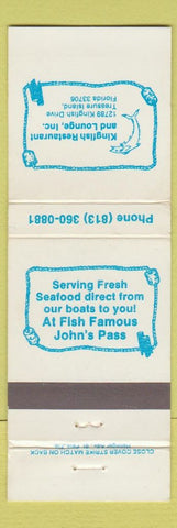 Matchbook Cover - Kingfish Restaurant Treasure Island FL