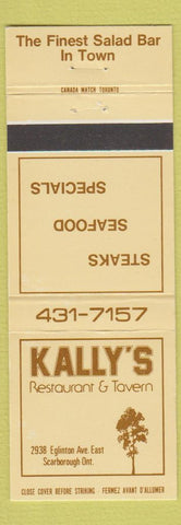 Matchbook Cover - Kally's Restaurant Tavern Scarborough ON