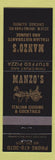 Matchbook Cover - Manzo's Italian Restaurant Chicago IL pizza