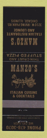 Matchbook Cover - Manzo's Italian Restaurant Chicago IL pizza