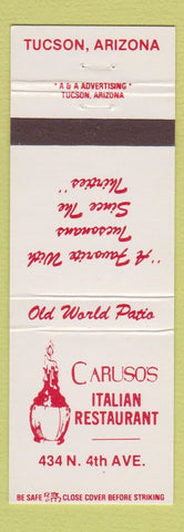 Matchbook Cover - Caruso's Italian Restaurant Tucson AZ
