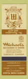 Matchbook Cover - Michael's Restaurant Toronto ON