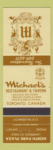 Matchbook Cover - Michael's Restaurant Toronto ON
