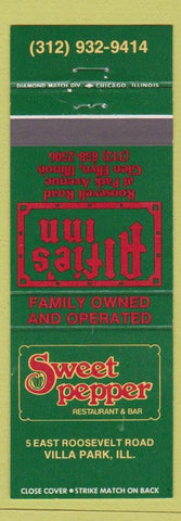Matchbook Cover - Alfie's Inn Glen Ellyn IL Sweet Pepper Villa Park IL