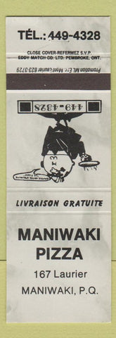 Matchbook Cover - Maniwaki Pizza QC grey