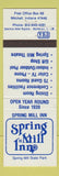 Matchbook Cover - Spring Mill Inn Mitchell IN
