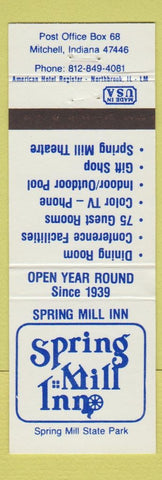 Matchbook Cover - Spring Mill Inn Mitchell IN
