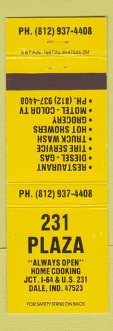 Matchbook Cover - 231 Plaza Dale IN