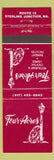 Matchbook Cover - Four Acres Sterling Junction MA