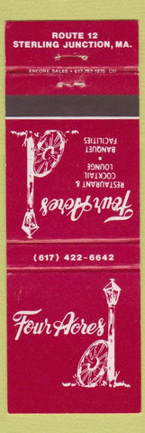Matchbook Cover - Four Acres Sterling Junction MA