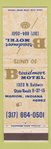 Matchbook Cover - Broadmoor Motel Marion IN