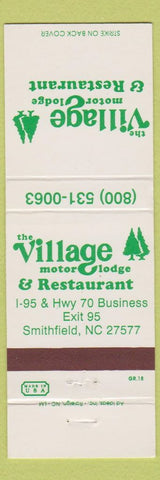 Matchbook Cover - Village Motor Lodge Smithfield NC