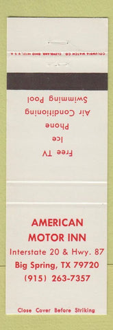 Matchbook Cover - American Motor Inn Big Spring TX