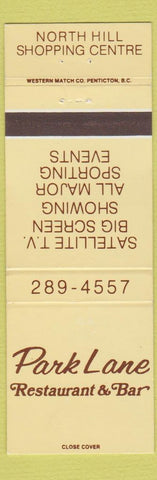 Matchbook Cover - Park Lane Restaurant