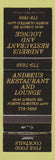 Matchbook Cover - Andreus Restaurant Lodge North Olmsted OH WEAR