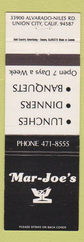 Matchbook Cover - Mar Joe's Restaurant Union City CA