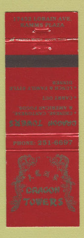 Matchbook Cover - Dragon Towers Cleveland OH Chinese