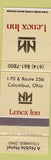 Matchbook Cover - Lenox Inn Columbus OH