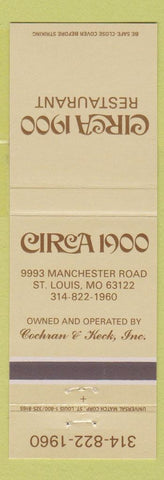 Matchbook Cover - Circa 1900 Restaurant St Louis MO