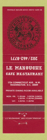 Matchbook Cover - Le Manouche Restaurant Washington DC