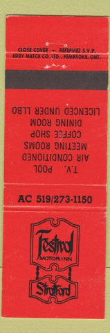 Matchbook Cover - Festival Motor Inn Stratford ON