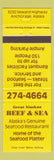 Matchbook Cover - Beef and Sea Restaurant Anchorage AK