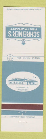 Matchbook Cover - Schreiner's Restaurant Fond Du Lac WI
