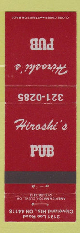 Matchbook Cover - Hiroshi's Pub Cleveland Heights OH