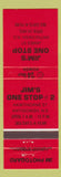 Matchbook Cover - Jim's One Stop Antigonish NS