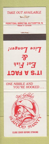 Matchbook Cover - Joe Gentile's Seafood  Philadelphia Lebanon Quakertown PA