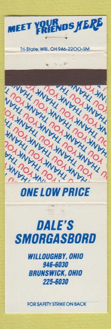 Matchbook Cover - Dale's Smorgasbord Willoughby Brunswick OH